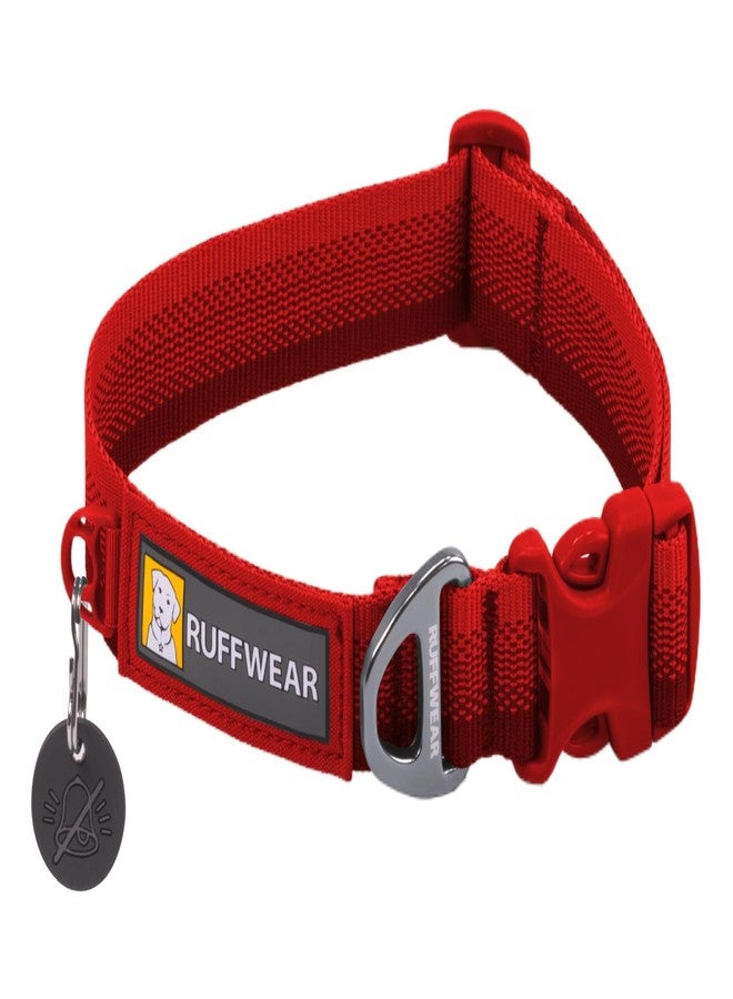 Ruffwear, Front Range Dog Collar, Adjustable Tubelok Webbing, Lightweight, Side Release Buckle, Aluminum V-Ring, Durable for Everyday Use, Red Canyon, 14"-20" - Image 1